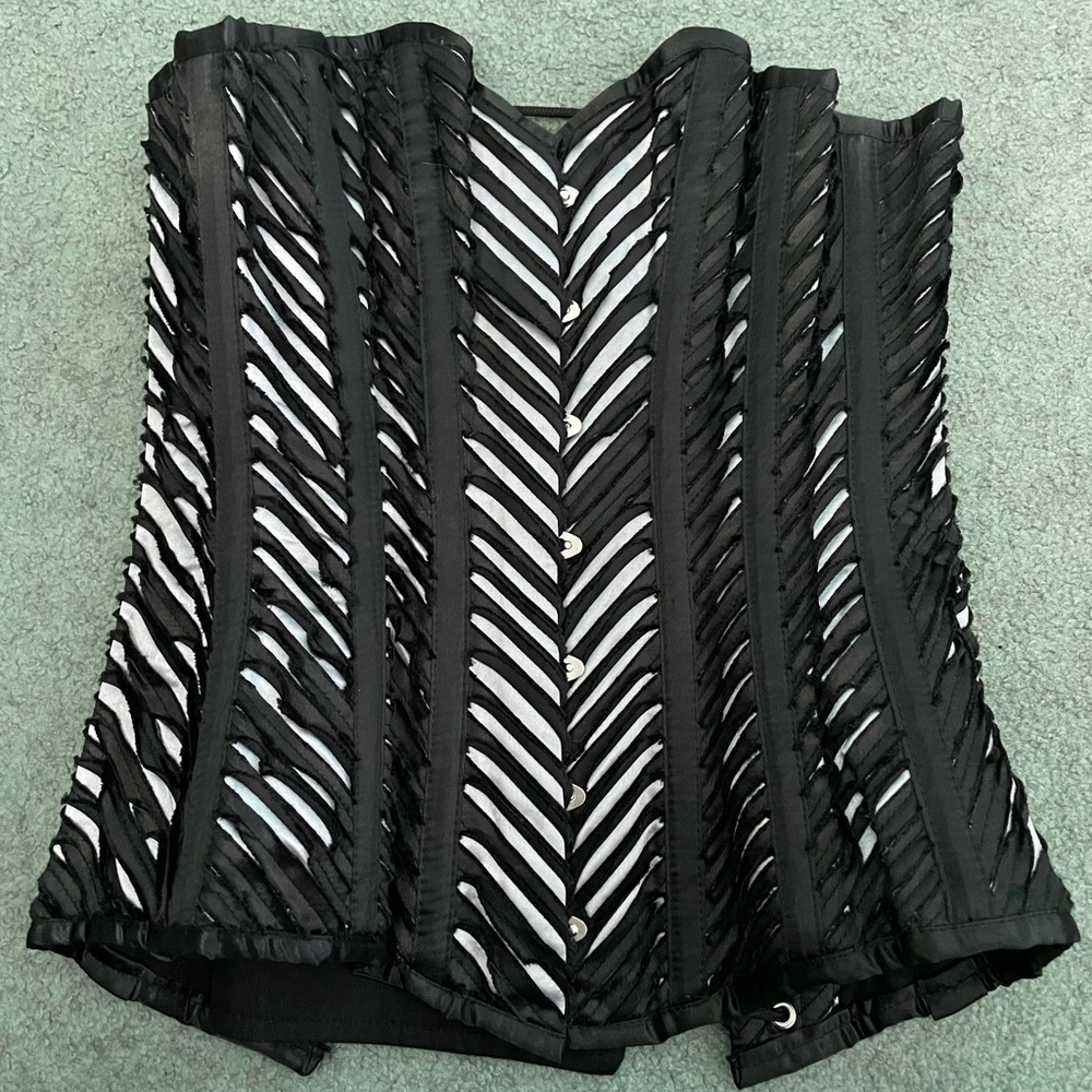 black and silver full bust corset
